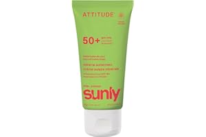 ATTITUDE Kids Mineral Sunscreen SPF 50, Broad Spectrum Zinc Oxide, EWG Verified, Mineral-Based, Non-Nano, Lightweight Cream f