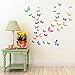 DECOWALL DS8-1602 Watercolour Butterflies Kids Wall Stickers Wall Decals Peel and Stick Removable Wall Stickers for Kids Nursery Bedroom Living Room d?cor