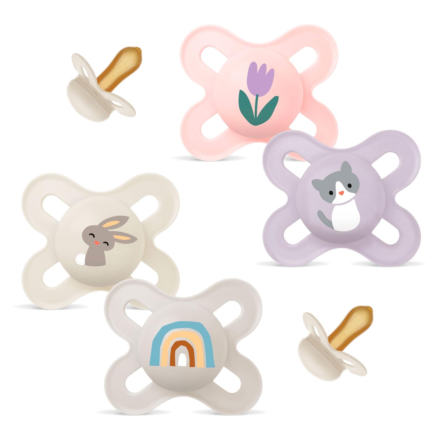 MAM Latex Dummies 0-2 Months, Pack of 4, incl. 2 Boxes, Dummy Start Especially for Early and Newborns Extra Small