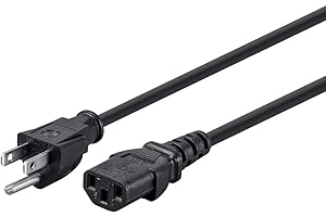 Monoprice 105280 10ft 18AWG Power Cord Cable w/ 3 Conductor PC Power Connector Socket, 10A (NEMA 5-15P to IEC-320-C13)