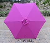 9ft Umbrella Replacement Canopy 6 Ribs in Fuchsia (HOT PINK Canopy Only)