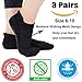Yoga Socks for Women Non Skid Slipper Socks with Grips Barre Socks Pilates Socks for Women (black 3 pack, Women Size 6-10)