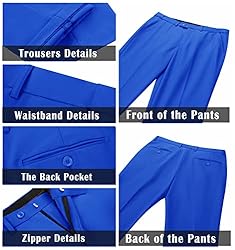 Datysum Slim Fit Suit for Men 2 Piece Royal Blue