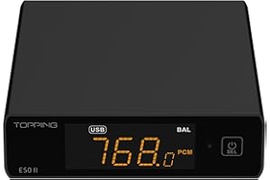 Fanmusic Topping E50 II Desktop Decooder AK4497S DAC Chip TRS/RCA Line Out with Remote Control (Black)