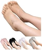 HONOW Women's No Show Toe Socks Invisible Liner Summer Casual (Pack of 5)