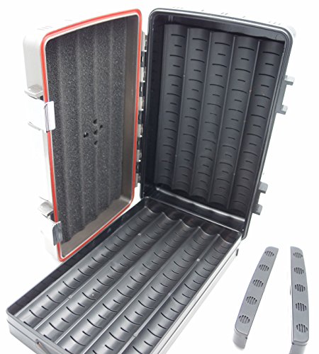 Waterproof Cigar Travel Humidor for 10 Cigars - Integrated Hygrometer and Humidifier Included - 2 Trays - Thumbnail 7