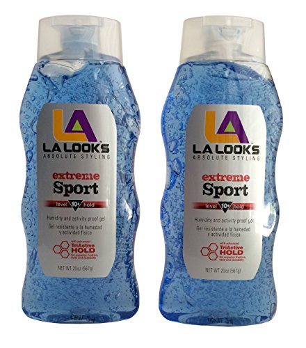 La Looks Gel #10 Extreme Sport Tri-Active Hold 20 Ounce (Blue ) (591ml) (2 Pack)