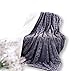 DaDa Bedding Lavish Throw Blanket - Castle Royalty Soft Warm Plush - Faux Fur Textured Sherpa Fleece - Embossed Cool Grey & White - 63