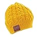 Tenergy Wireless Bluetooth Beanie Hat with Detachable Stereo Speakers and Microphone, Fleece-Lined Unisex Music Beanie for Outdoor Sports, Braid Cable Spicy Mustard