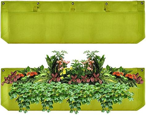 Gregarder Large Pocket Vertical Garden Planter, Grow Bag Waterproof Pots for Indoor &amp; Outdoor (1 Pocket, Green)