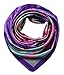 Large Square Satin Silk Like Lightweight Scarfs Hair Sleeping Wraps for Women Blue Violet Flowers