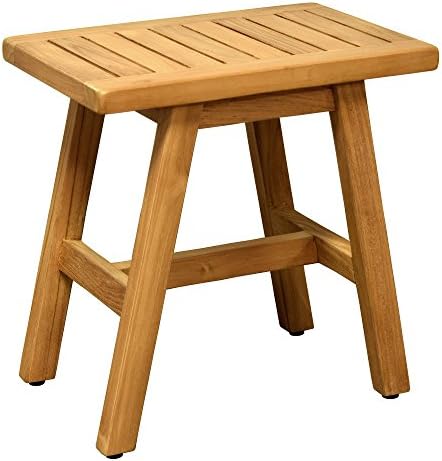 Spa Teak Wooden Free Standing Shower Stool