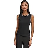 Karl Lagerfeld Womens Sleeveless Round Neck Knit Blouse