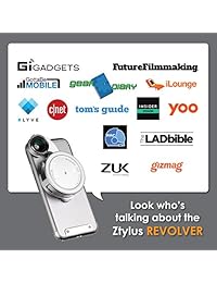 Ztylus Lente para smartphone 4 en 1 Edición Core, lentes revólver para Apple iPhone 7: ángulo abierto, macro, ojo de pez, CPL, funda protectora, cámara para celular, para foto y video, For iPhone 7