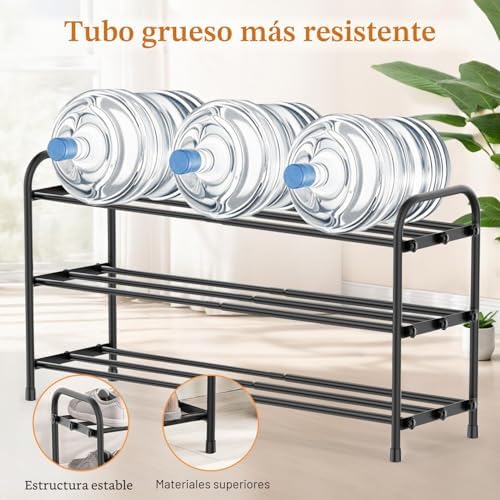 Zapatero Extensible de 3 Niveles, Zapateros de Metalico, Shoe Rack para 6-12 Pares de Zapatos, sapateira pequeño para Exterior, Armarios, Interior, Rango de Ajustable(45-80) cm ancho