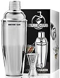 24oz Professional Cocktail Shaker/Martini Shaker/Drink Mixer Set for Margarita and Martini — Double Thickness Stainless Steel with Double Jigger Inside