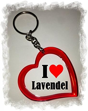 Exclusive Gift Idea: Heart Keyring "I Love Lavendel", a Great gift that comes from the Heart - Backpack pendant - love pendant - Keychains- Keyring- Christmas Gift