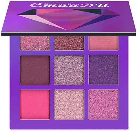 Diadia Shimmer Glitter Eye Shadow Powder Palette Matte Eyeshadow Cosmetic for Women on Her Birthday, Christmas Day, Mother's Day, Valentine's Day,9 Colors (D)