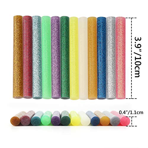 Mini Hot Glue, Enpoint 3.93 x 0.43 in Hot Glue Sticks for Glue Gun EVA Glitter Colored Hot Melt Adhesive Glue Sticks for DIY Art Craft General Repairs and Gluing Projects 36 Pack - Thumbnail 2