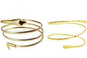 CSIYANJRY99 Gold Silver Arm Cuff for Women Minimalist Arm Cuff Upper Arm Snake Cuffs Jewelry for Women Layered Bangle Armband Armlet