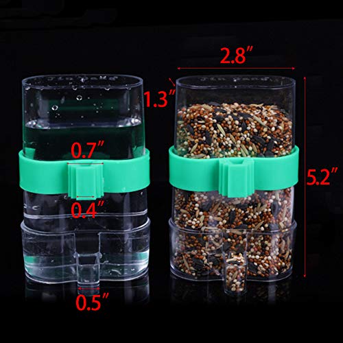 BLSMU Parakeet Water Dispenser,No-Mess Parrot Feeder,Macaw Waterer,Cockatiel Cage Accessories,Automatic Feeding for African Greys,Budgies,Finch and Other Bird 2Pcs