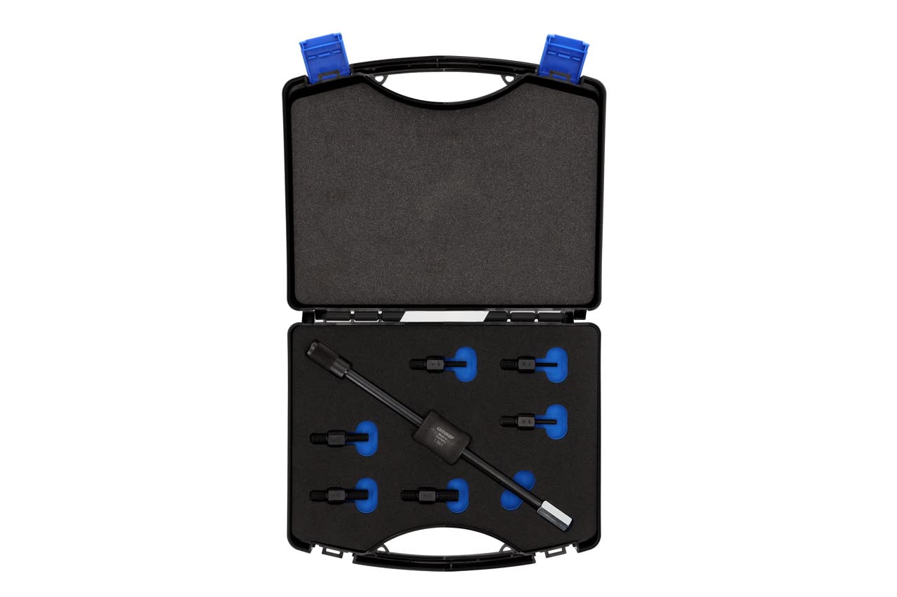 GEDORE Thread adapter set with slide hammer, Set for 1-hole applications, 6 adapters M10-M4 to M10-M12, 1.81/K-1