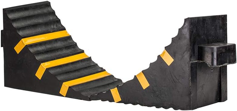 SLT Gdpodts Solid Rubber Heavy Duty Wheel Chocks 2 Pack Black and Yellow Wheel Blocks for Cars and Vehicles: Automotive