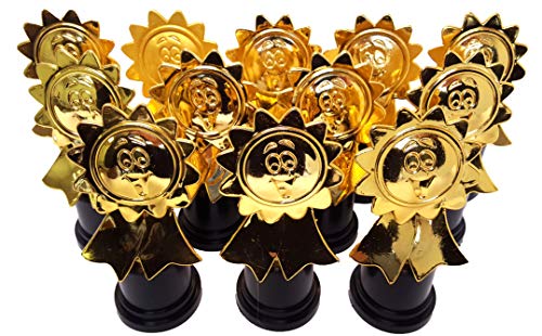 Dondor Plastic Gold Trophy Awards - Bulk Trophy Awards! (Smiley FACE)
