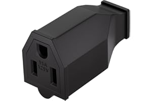 Muelnmey 1 PCS Extension Cord Ends Electrical Replacement Connector NEMA 5-15R 15A 125V Black Shell 2Pole 3Wire Grounding Female Electric Replacement Plug