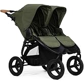 Bumbleride Indie Twin Double Stroller - Side-By-Side Infant and Toddler Stroller with Compact Standing Fold, Air-Filled Tires &amp; All-Wheel Suspension - Olive