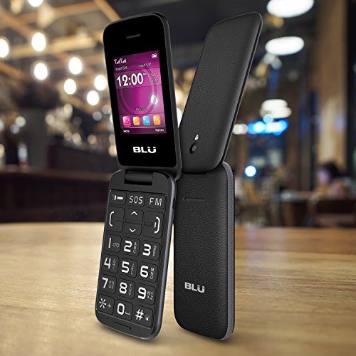BLU JOY Flex GSM Unlocked Dual Sim Flip phone with SOS Button Black