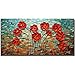 Metuu Modern Canvas Paintings, Texture Palette Knife Red Flowers Paintings Modern Home Decor Wall Art Painting Colorful 3D Flowers Wood Inside Framed Ready to hang 24x48inch