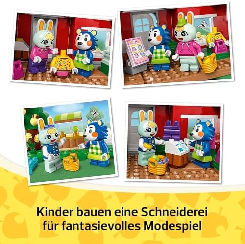 Animal Crossing Die Schneiderei der Schneiderschwestern, Bauset für kreative Rollenspiele, Geschenk für Mädchen, Jungen und Fans des Videospiels ab 6 Jahren, Abenteuer Spielset 77055