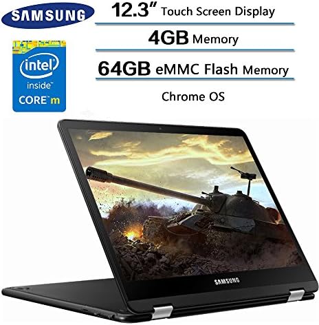 2018 Newest Flagship Samsung Pro 12.3 inch 360 Convertible 2 in 1 Chromebook, 12.3" (2400 x 1600) Touchscreen Display, Intel Core m3 (up to 2.2GHz), 64GB eMMC Flash Memory, 4GB Memory, Chrome OS