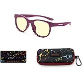 GUNNAR - Premium Gaming and Computer Glasses for Kids (age 4-8) - Blocks 65% Blue Light - Rush, Magenta, Amber Tint