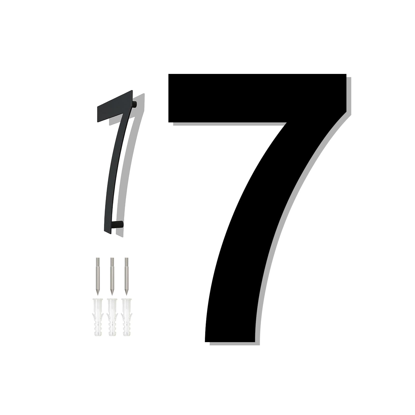 HKFENG 8 inch Large House Numbers Plates for Outside Floating Stainless Steel 304 Home Street Number Sign Door Numbers Screw On Address Door Number for Outside Easy to Install Matte Black