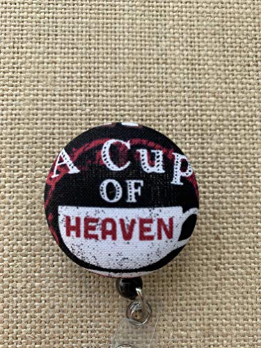 Coffee Lovers Nurse Retractable ID Badge Holder - Badge Reel Clip - Your Choice - Thumbnail 4