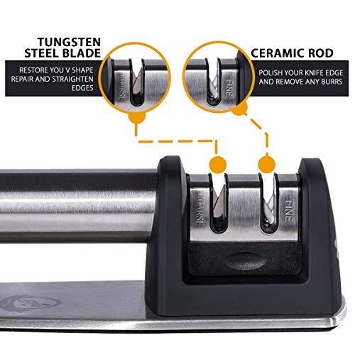 image for Adyeal Manual Knife Sharpener by Ingenious Chef Two Stage Sharpening K