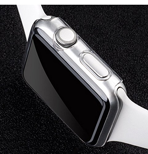 Apple Watch 1 Case , Sfmn 2- Pack iwatch 1 38mm Case Ultra-Slim Cystal Clear Full Coverage All-around PC Hard Cover Case for Apple Watch Series 1 38MM (Clear+Gray)( 2Pack-38MM) - Thumbnail 3