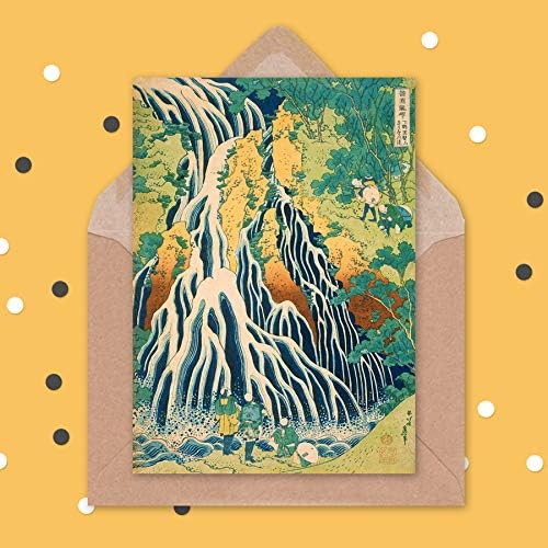 Fine Art Prints CPRK0042 Katsushika Hokusai Japanese Mount Kurokami Greeting Card With Envelope Inside Premium Quality, yellow - Image 4