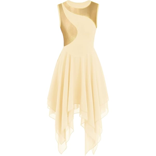 Amazon.com: JEATHA Women's Liturgical Praise Dance Dress Tunic Sleeveless  Gold Color Block Worship Lyrical Dance Costume Yellow XX-Large : Clothing,  Shoes & Jewelry