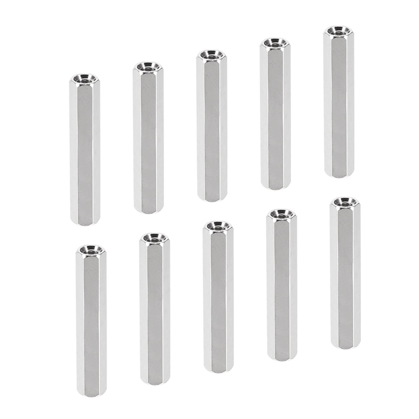 YOKIVE 10 Pcs M3 Spacers, Brass Hex PCB Standoffs Nuts, Keep Height Consistent, Great for Motherboard, Circuit Board, Electronics (Silver Tone, 30mm)