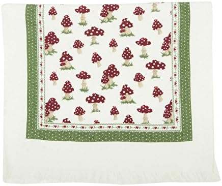 MUSHROOM TOADSTOOLS RED CREAM 100% COTTON MADE IN NETHERLANDS TEA TOWEL 40X60CM