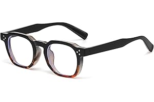 AIEYEZO Retro Blue Light Glasses for Men Women Square Thick Framed Eyeglasses Trendy Vintage Computer Glasses