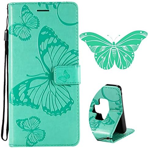SibyTech For Samsung Galaxy Note 9 Wallet Case, Embossing Design, PU Leather TPU Shockproof, Card Slots Magnetic Closure Stand Function Folio Flip Book Case Cover for Note 9 6.4 inch (Green)