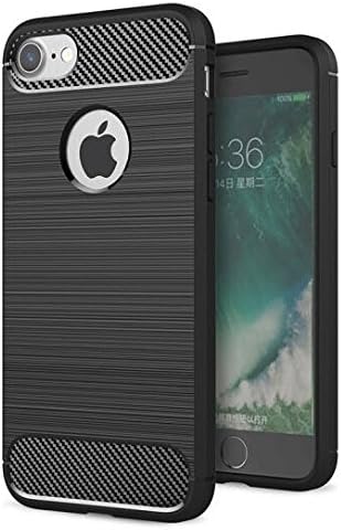 iPhone 6 Case,JIUSHIWO Soft Silicon Luxury Brushed Case with Texture Carbon Fiber Design Protection Cover for Apple iPhone 6 Smartphone (Black)