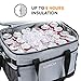 LUNCIA 33L Leakproof Collapsible Cooler Bag, Insulated Cooling Bag Portable Tote, 60 Can Soft Sided Cooler for Picnic, Camping, Hiking, Greythumb 3
