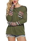 LuckyMore Wome's Pocket Long Sleeve Casual Loose T-Shirt Blouse Tops With Thumb Hole