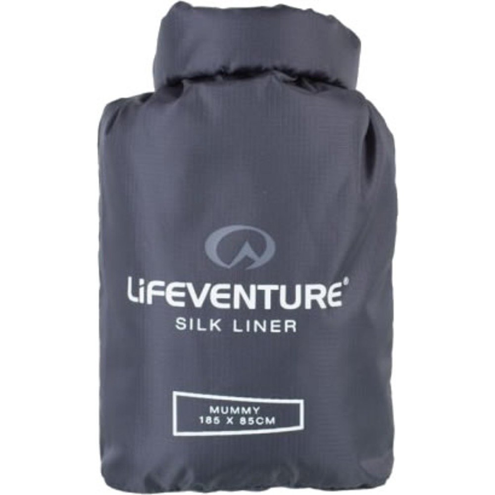 Lifeventure Silk Sleeping Bag Liner Lightweight Travel and Camping Sheet To Use Alone or To Add Warmth To Sleeping Bag - Rectangular Shaped