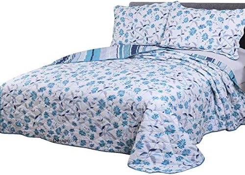 vivinna home textile Blue Quilts Queen Size Clearance,Lightweight Bedspread,Summer Quilt,Southwestern Bedding